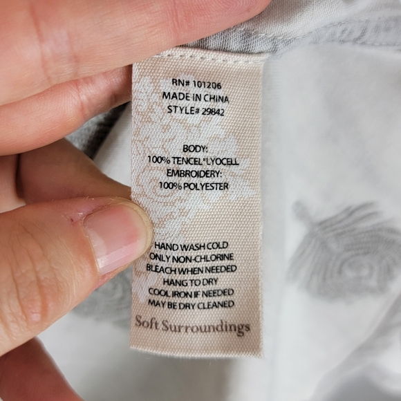 Soft Surroundings Paisley Park Lyocell Peacock Tunic Dress Gray XL - Picture 5 of 7